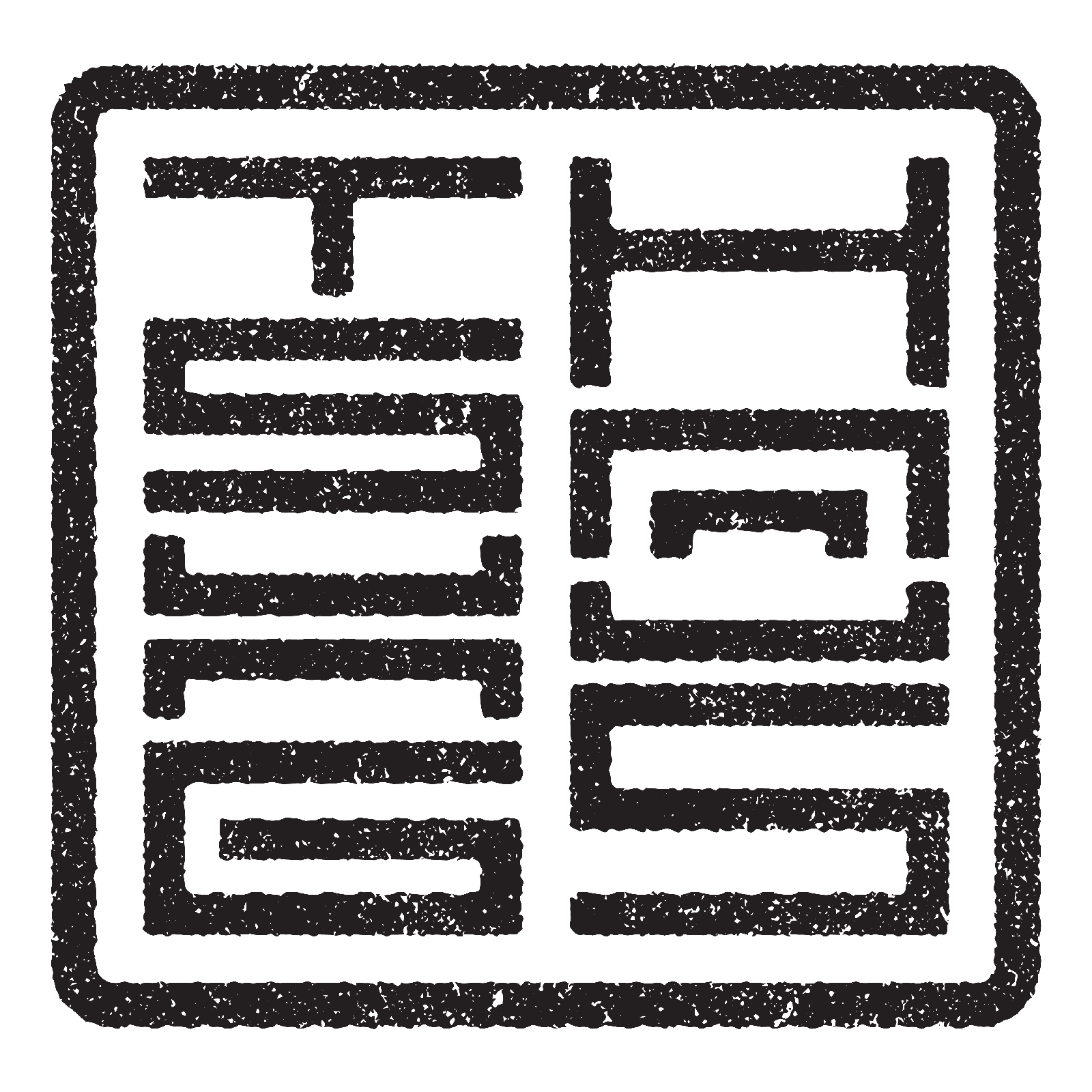 Tsung Haus Design brand mark, a square black stamp of stylised lettering