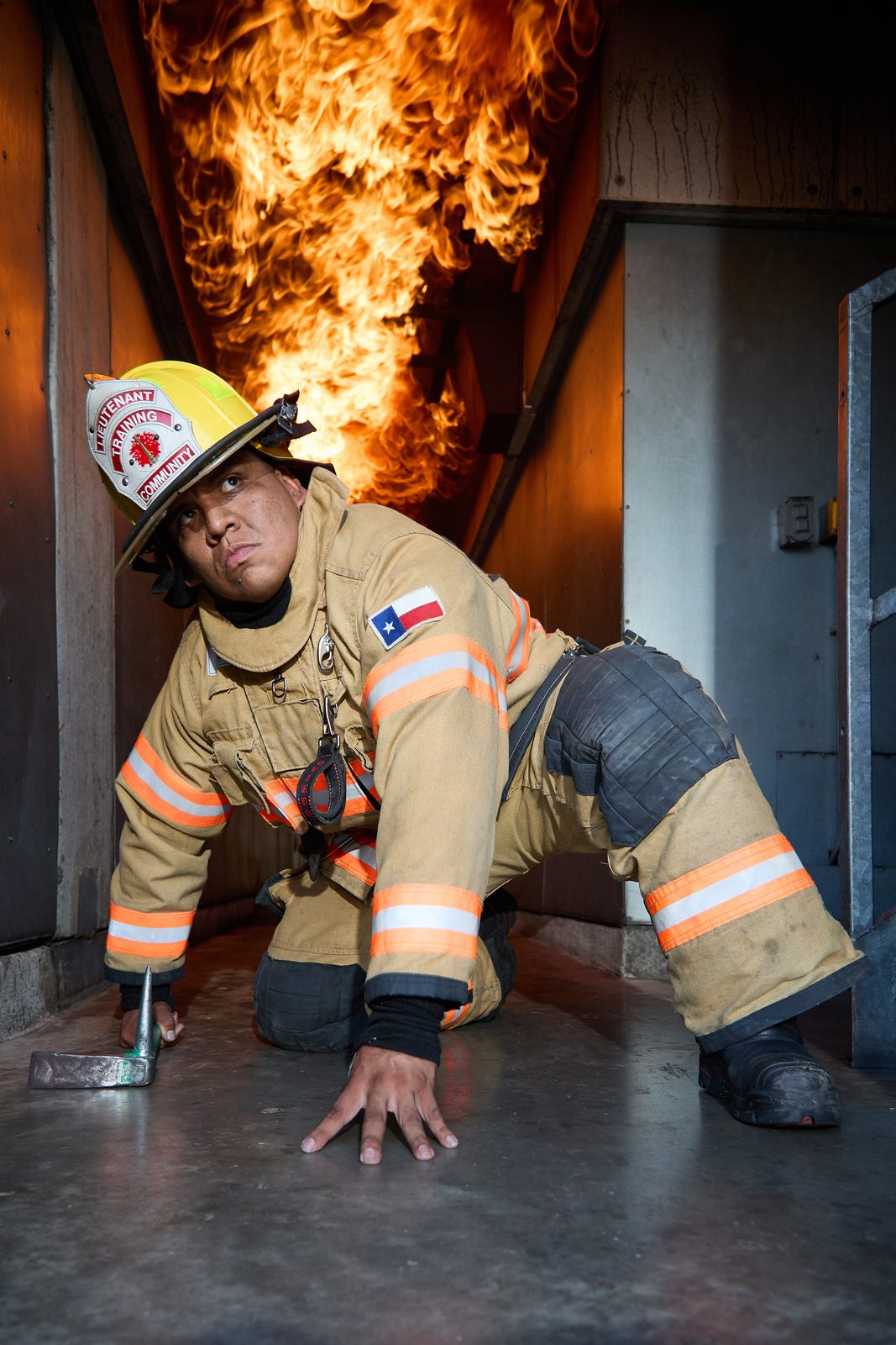 A firefighter photographed by Douglas N. Burns
