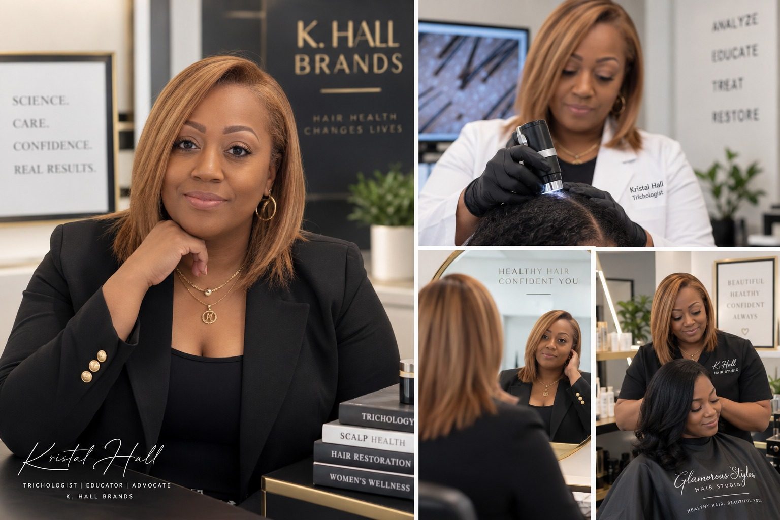 Kristal Hall at work in the Glamourous Styles Hair Studio clinic