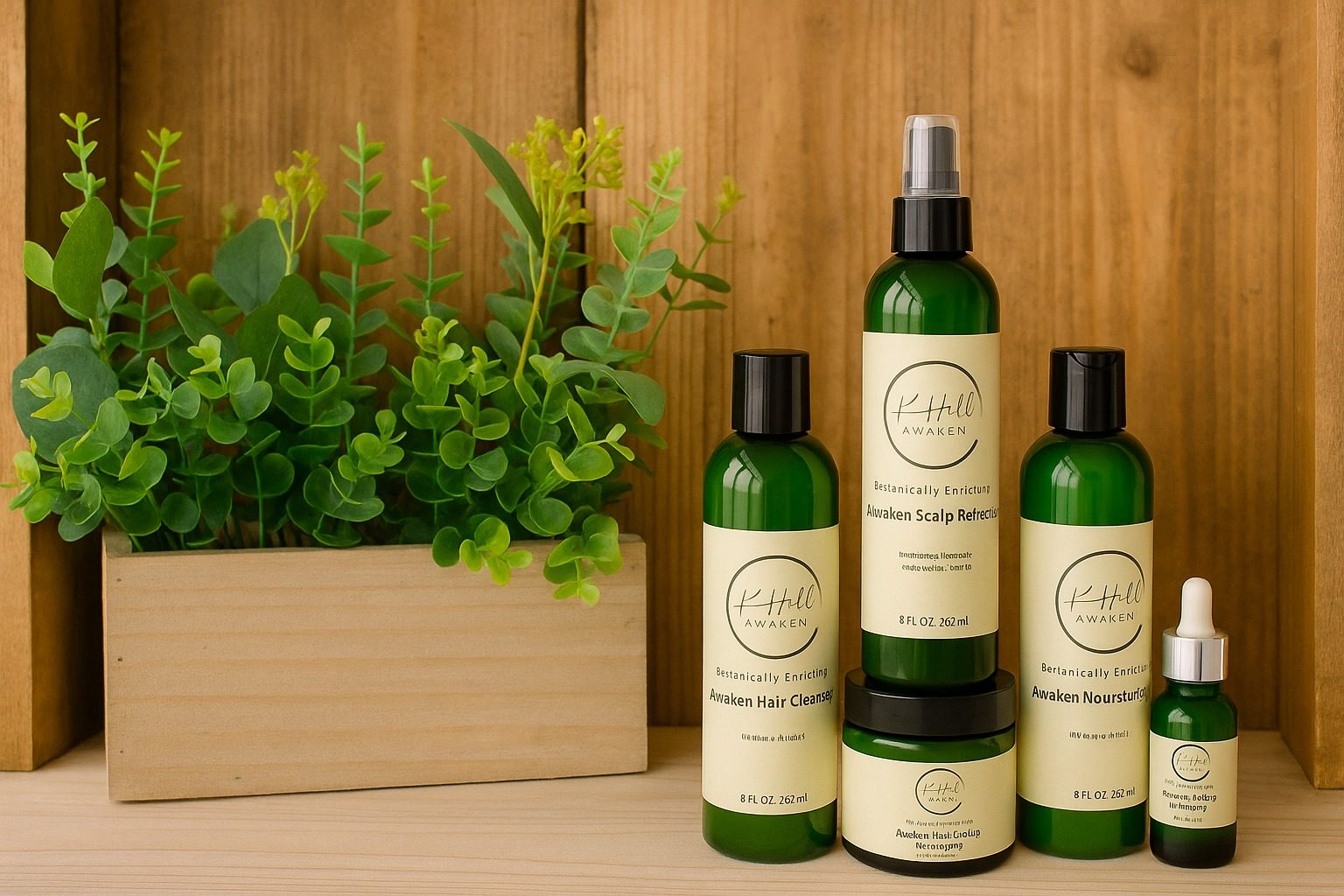 K. Hall Awaken hair care products