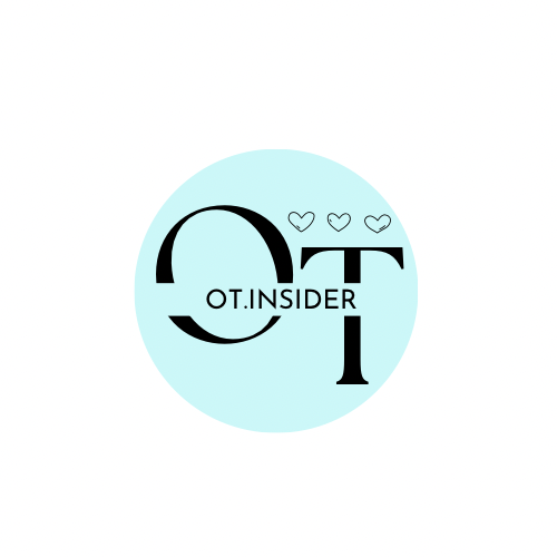 OT Insider logo: a black O and T monogram with three small hearts on a light blue circle