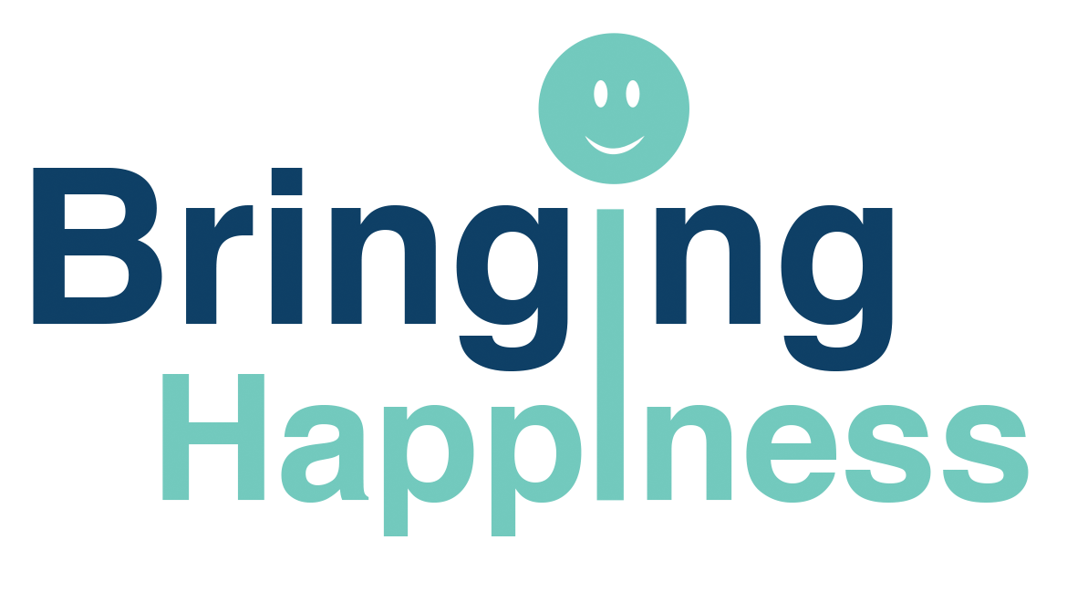 Bringing Happiness Foundation logo with a teal smiley face above the words Bringing Happiness