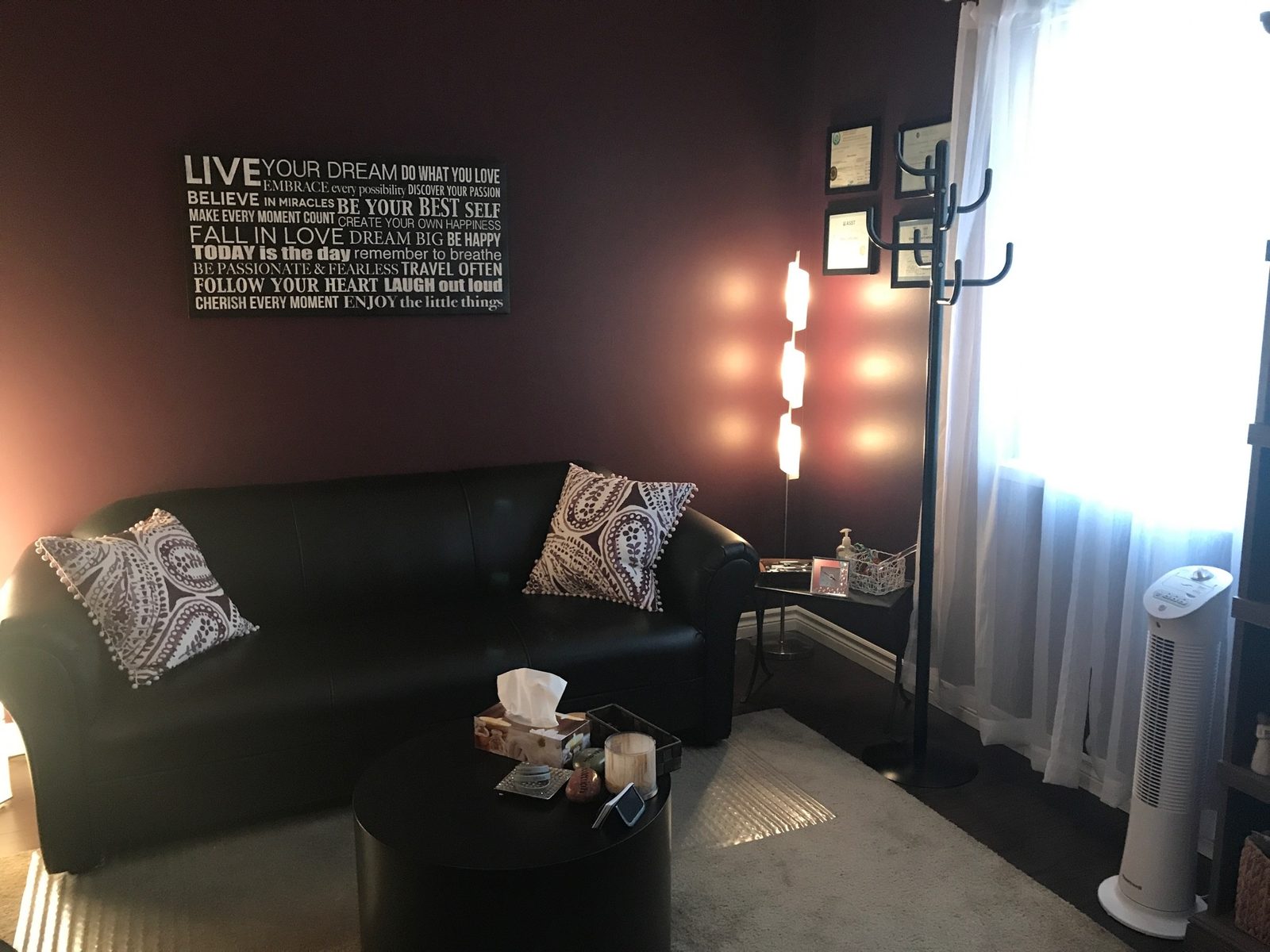 The counselling room at Passages - Pathway to Healing in Olde Walkerville, Windsor