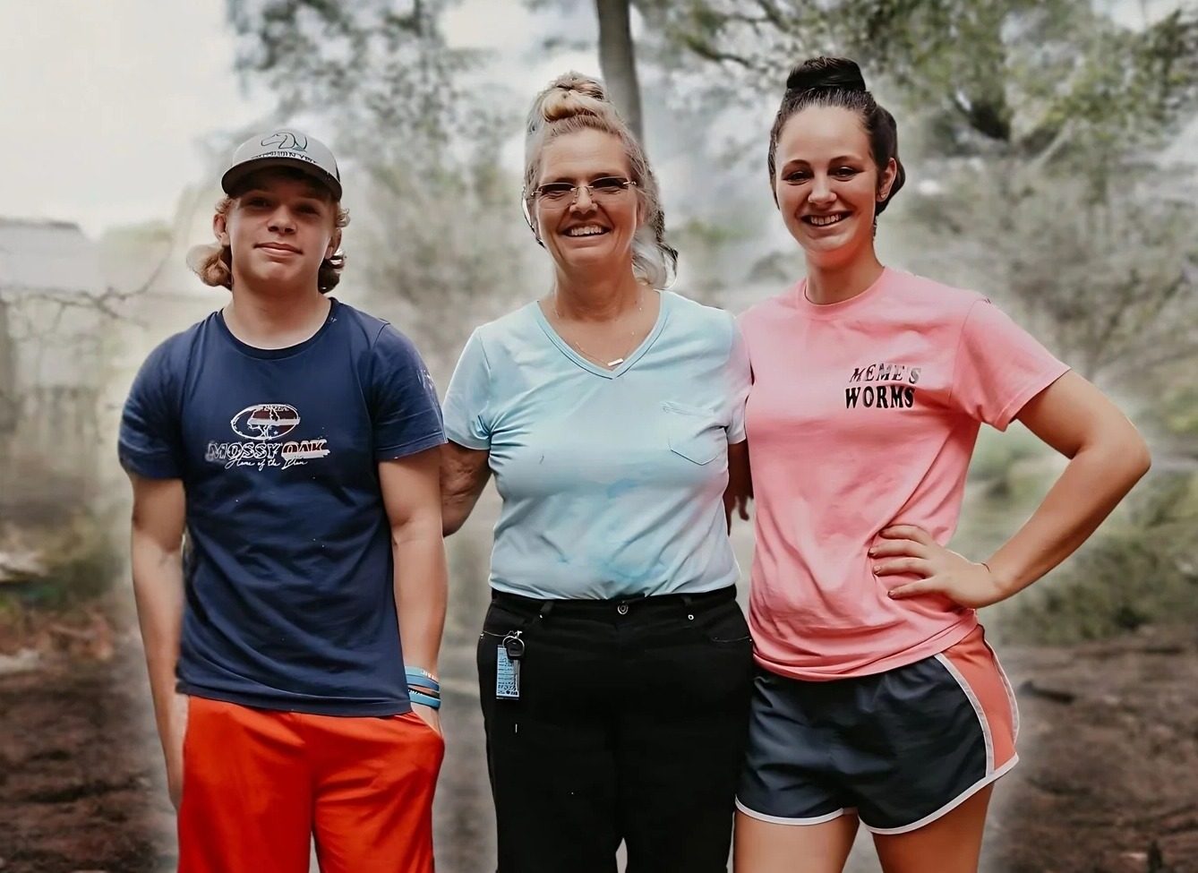 Samantha Flowers with family members who help run Meme's Worms