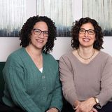 Stephanie Bourgeois and Tessa Vining, co-founders of the Mind Body Therapy Collective, seated together on a green velvet sofa in their Montclair, New Jersey space