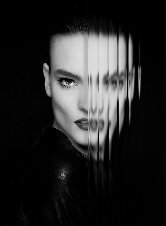 Black and white fashion portrait by Varol Ozkaner